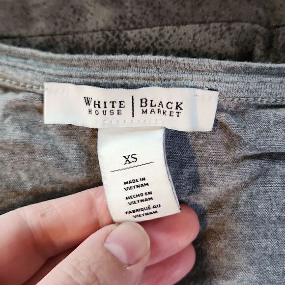 White house black market xs top long sleeve vneck tee grey - Picture 4 of 6